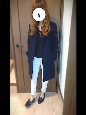「タッセルシューズ」｜「アイテム（ジャケット/アウター）」を使った、ayaさん（レディース・152cm）の冬コーディネート