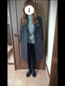 「ショーパン」｜「アイテム（チェスターコート）」を使った、ayaさん（レディース・152cm）の冬コーディネート