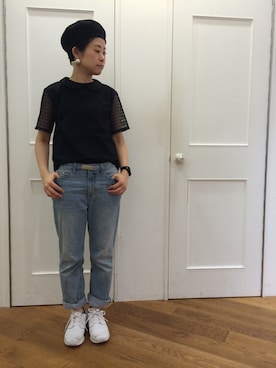 「My Fav. CHILD WOMAN（マイファブチャイルドウーマン）のアイテム」を使った、24さん（レディース・160cm）の夏コーディネート