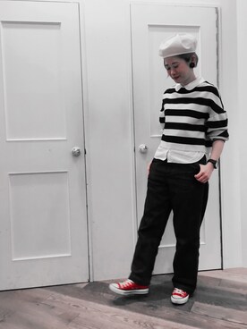 「コンバンース」｜24さん（レディース・160cm）の冬コーディネート