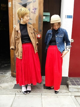 「My Fav. CHILD WOMAN（マイファブチャイルドウーマン）のアイテム」を使った、24さん（レディース・160cm）の春コーディネート