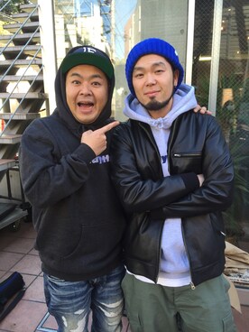 「ロゴパーカー」｜「アイテム（ブルゾン）」を使った、Yoji Kurataさん（メンズ・177cm）の冬コーディネート