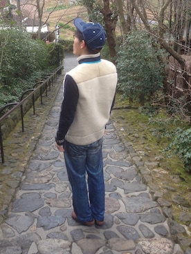 「TALKING ABOUT THE ABSTRACTION（トーキング　アバウト　ジ　アブストラクション）のアイテム（デニムパンツ）」を使った、いのっちさん（メンズ・176cm）の春コーディネート