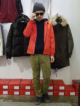 「quolt（クオルト）のアイテム（帽子）」を使った、Reggieさん（メンズ・172cm）の秋コーディネート