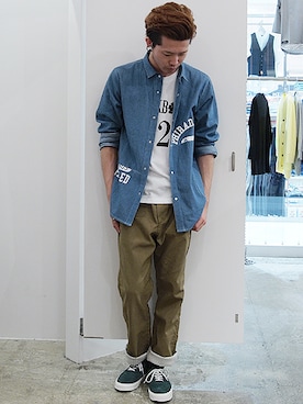 「quolt（クオルト）のアイテム（トップス）」を使った、Reggieさん（メンズ・175cm）の夏コーディネート