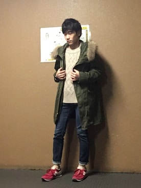 「LOWRYS FARM（ローリーズファーム）のアイテム（モッズコート）」を使った、タニヘーさん（メンズ・157cm）の秋コーディネート