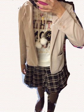 「Honeys（ハニーズ）のアイテム（テーラードジャケット）」を使った、ちろるちょこ。さん（レディース・167cm）の秋コーディネート