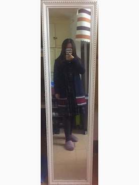「TOMMY HILFIGER（トミーヒルフィガー）のアイテム（モッズコート）」を使った、CHUQIさん（レディース・160cm）の冬コーディネート