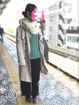 「AS KNOW AS plus（アズノゥアズプラス）のアイテム（トレンチコート）」を使った、Eiさん（レディース・160cm）の春コーディネート