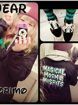 「MAGICAL MOSH MISFITS（マジカルモッシュミスフィッツ）のアイテム（ジャケット/アウター）」を使った、RICOmoshさん（レディース・158cm）の冬コーディネート