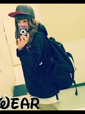 「フード」｜RICOmoshさん（レディース・158cm）の冬コーディネート