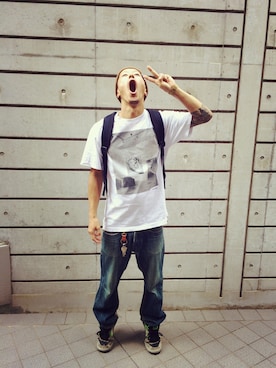 「アイテム（帽子）」を使った、takeさん（メンズ・170cm・30代）の秋コーディネート