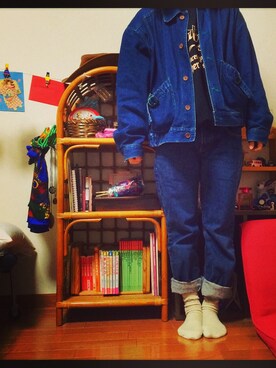 「COMME CA DU MODE（コムサデモード）のアイテム（デニムパンツ）」を使った、ひのくまさん（レディース・156cm）の春コーディネート