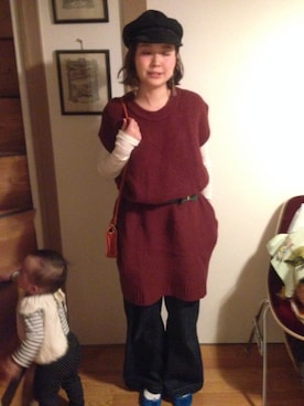 「miu miu（ミュウミュウ）のアイテム（パンツ）」を使った、mococoさん（レディース・150cm）の秋コーディネート