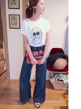 「miu miu（ミュウミュウ）のアイテム（パンツ）」を使った、mococoさん（レディース・150cm）の夏コーディネート