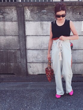 「House_Commune（ハウスコミューン）のアイテム」を使った、mococoさん（レディース・150cm）の夏コーディネート