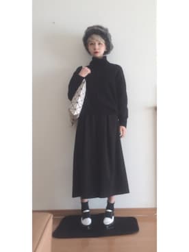 「Sabrina Martone（サブリナマルトーネ）のアイテム」を使った、林﨑咲良さん（レディース・153cm）の冬コーディネート