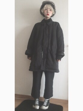 林﨑咲良さん（レディース・153cm）の冬コーディネート