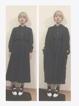 「Sabrina Martone（サブリナマルトーネ）のアイテム」を使った、林﨑咲良さん（レディース・153cm）の冬コーディネート