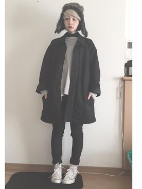 林﨑咲良さん（レディース・153cm）の冬コーディネート