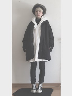 林﨑咲良さん（レディース・153cm）の春コーディネート