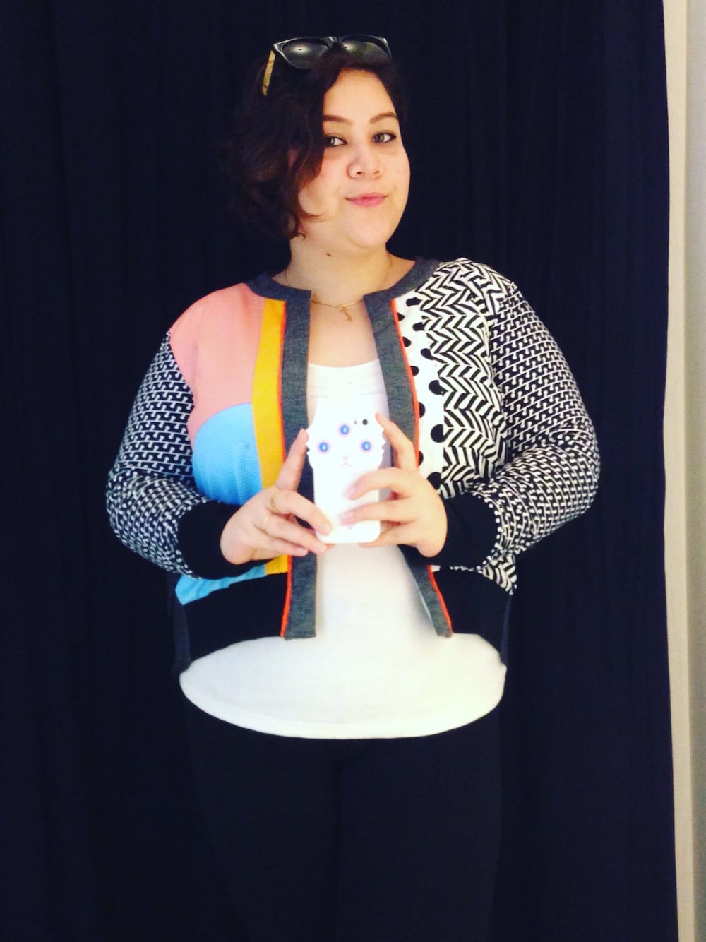 「plussize」｜「Oline Workrobeのアイテム（ノーカラージャケット、その他）」を使った、The Buxom Babeさん（レディース・159cm）の夏コーディネートの1枚目の写真