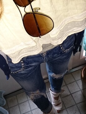 「Ungrid（アングリッド）のアイテム（チューブトップ）」を使った、miyaさん（レディース・162cm）の春コーディネート