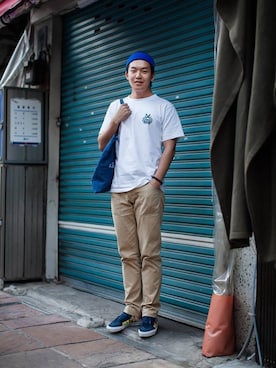 「SWELLMOB（スウェルモブ）のアイテム」を使った、이동현さん（メンズ・178cm）の春コーディネート