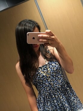 「FOREVER 21（フォーエバー トゥエンティーワン）のアイテム（ワンピース、ブルー系）」を使った、Kayさん（レディース・152cm）の夏コーディネート