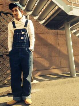 「アイテム（つなぎ/オールインワン）」を使った、吉原さん（メンズ・171cm）の秋コーディネート