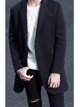 「pants」｜「アイテム（チェスターコート）」を使った、Wood Placeさん（メンズ・170cm）の秋コーディネート