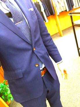 「仕事着」｜「アイテム（セットアップ）」を使った、なかむさん（メンズ・173cm）の春コーディネート