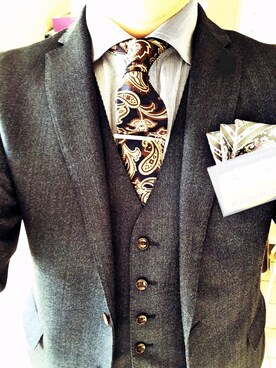 「スーツコーデ」｜なかむさん（メンズ・173cm）の春コーディネート