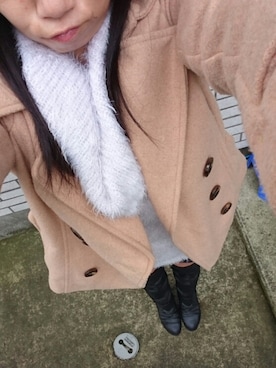 「CECIL McBEE（セシルマクビー）のアイテム（ピーコート）」を使った、yayoさん（レディース・153cm）の秋コーディネート
