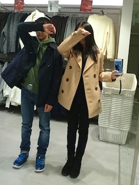 「CECIL McBEE（セシルマクビー）のアイテム（ピーコート）」を使った、yayoさん（レディース・153cm）の秋コーディネート