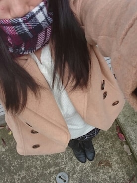 「CECIL McBEE（セシルマクビー）のアイテム（ピーコート）」を使った、yayoさん（レディース・153cm）の秋コーディネート