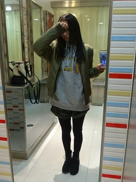 「CECIL McBEE（セシルマクビー）のアイテム（ブルゾン）」を使った、yayoさん（レディース・153cm）の冬コーディネート