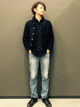 こたつマンさん（メンズ・181cm）の冬コーディネート