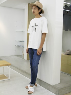 「FACTOTUM（ファクトタム）のアイテム（帽子）」を使った、FACTOTUM_Teraoさん（メンズ・176cm）の夏コーディネート