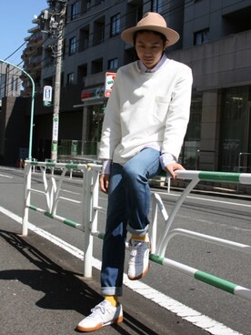 「FACTOTUM（ファクトタム）のアイテム（帽子）」を使った、FACTOTUM_Teraoさん（メンズ・176cm）の秋コーディネート