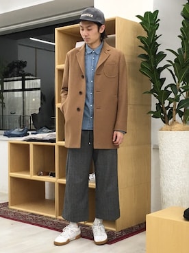 「FACTOTUM（ファクトタム）のアイテム（チェスターコート）」を使った、FACTOTUM_Teraoさん（メンズ・176cm）の冬コーディネート