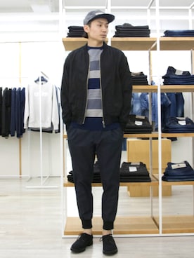 「FACTOTUM（ファクトタム）のアイテム（MA-1）」を使った、FACTOTUM_Teraoさん（メンズ・176cm）の春コーディネート