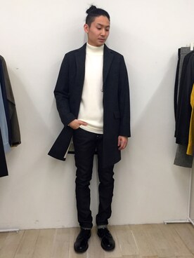 「FACTOTUM（ファクトタム）のアイテム（チェスターコート）」を使った、FACTOTUM_Teraoさん（メンズ・176cm）の秋コーディネート
