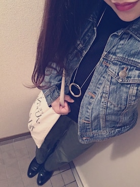 「TODAYFUL（トゥデイフル）のVintageトートバッグ（トートバッグ）」を使った、みーる♛♡﻿さん（レディース・157cm）の秋コーディネート