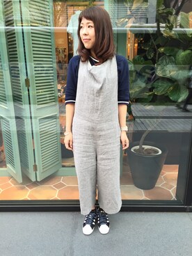 「RBS」｜「アイテム（サロペット/オーバーオール）」を使った、Emika Abeさん（レディース・162cm）の春コーディネート