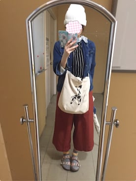 「RETRO GIRL（レトロガール）のアイテム（ニットキャップ/ビーニー）」を使った、Sさん（レディース・170cm）の春コーディネート