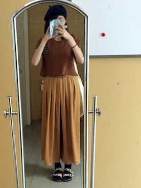 「ダル着」｜「アイテム（ハンチング/ベレー帽）」を使った、Sさん（レディース・170cm）の夏コーディネート