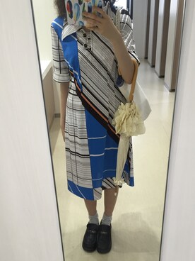 「マリン」｜「アイテム（その他シューズ）」を使った、Sさん（レディース・170cm）の夏コーディネート