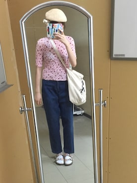 「麦わらベレー帽」｜Sさん（レディース・170cm）の夏コーディネート