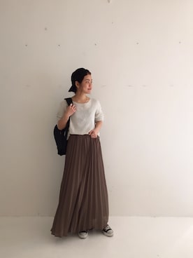 「TODAYFUL（トゥデイフル）のアイテム（バックパック/リュック）」を使った、ERINA  TAMOTSUさん（レディース・153cm）の春コーディネート